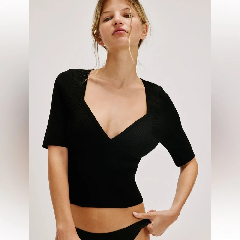 Free people Teagan Swit Short sleeve sweater shirts